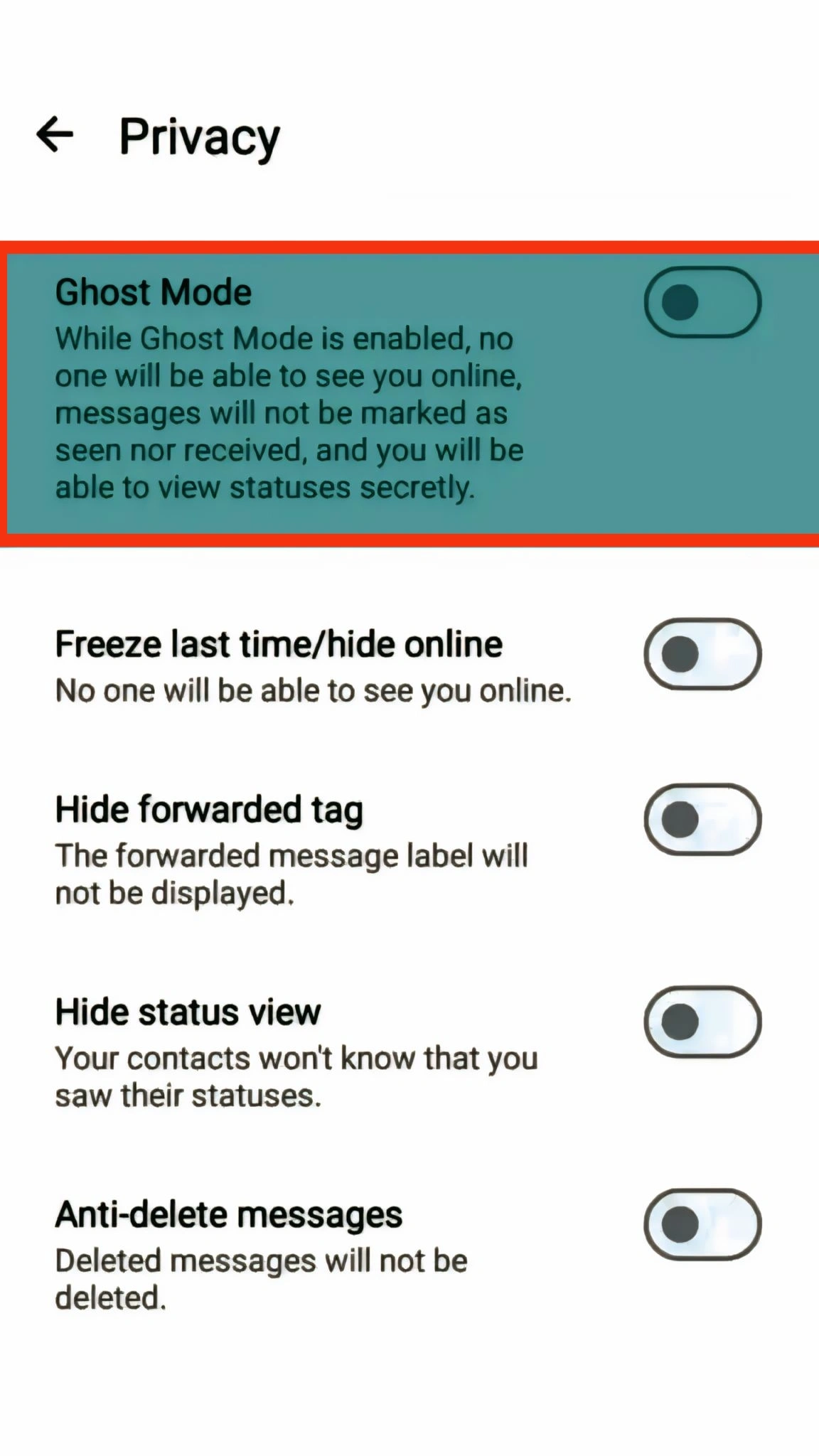 GB WhatsApp Features